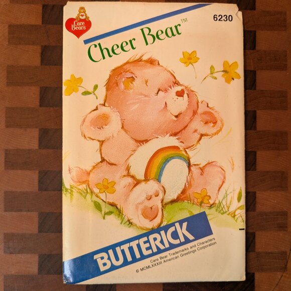 VINTAGE Butterick 6230 Cheer Bear - Uncut - Care Bears - circa 1983 - Picture 1 of 3
